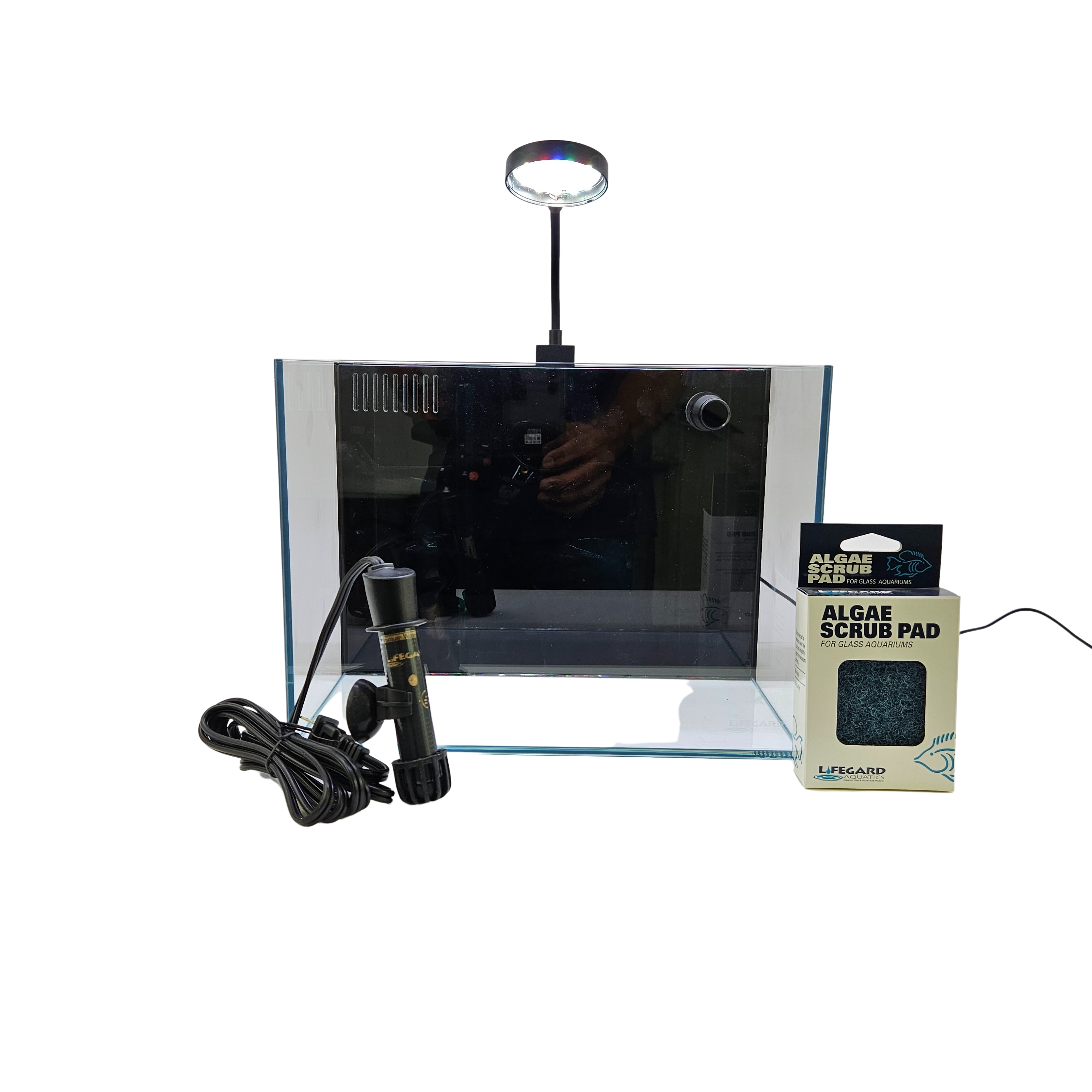 4 Gallon Ultra Low Iron CRYSTAL Aquarium with Built in Back Filter