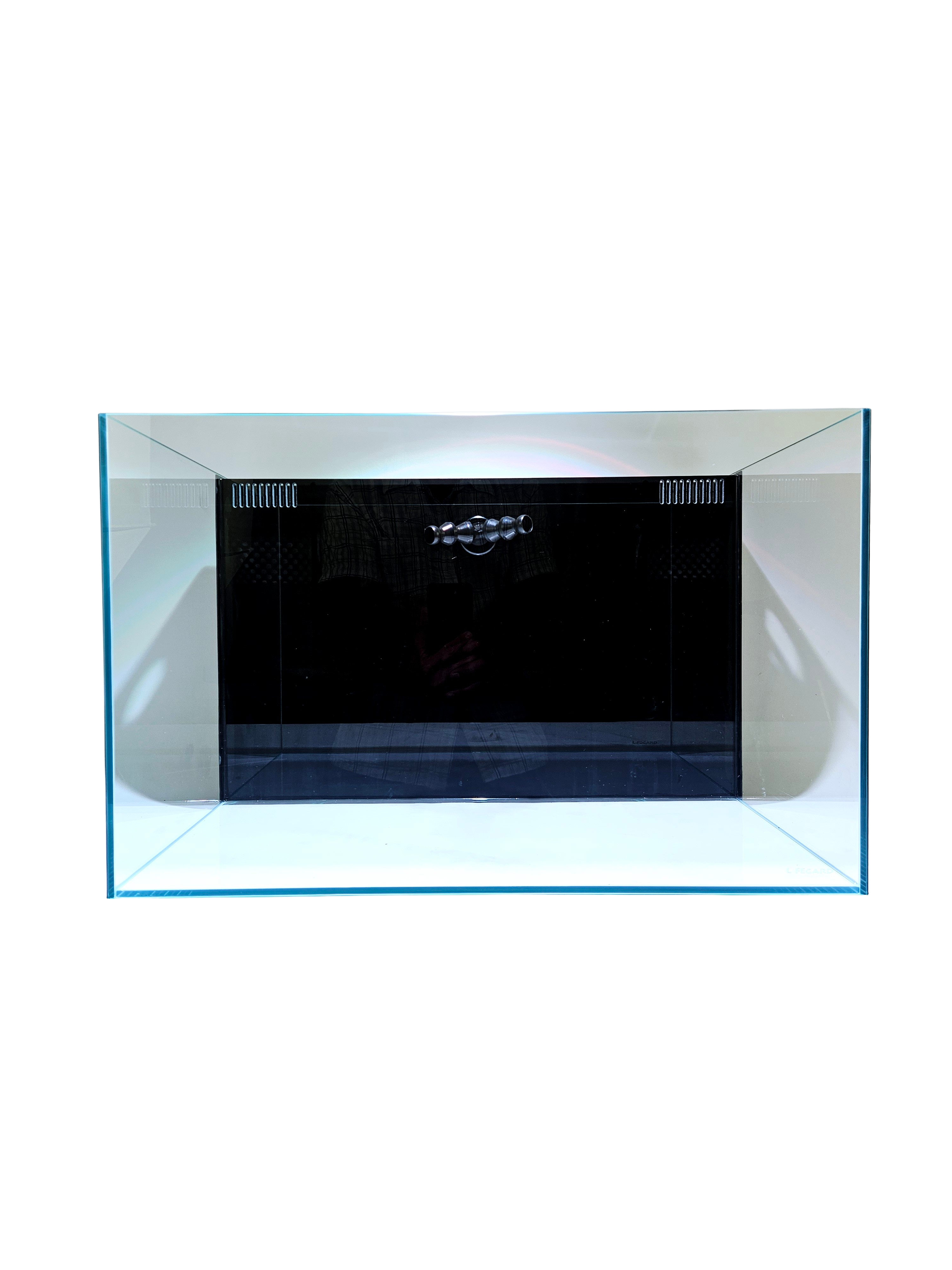 CRYSTAL 45 Degree Low Iron Ultra Clear Aquarium with Built in Back Filter (24 gallons, 23.62