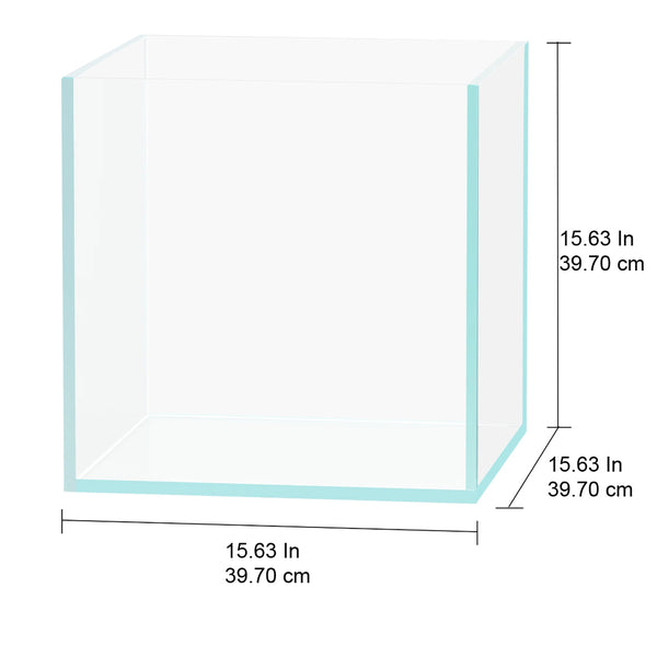15 Gallon Ultra-Low Iron Glass Rimless Cube Tank - Lifegard Aquatics