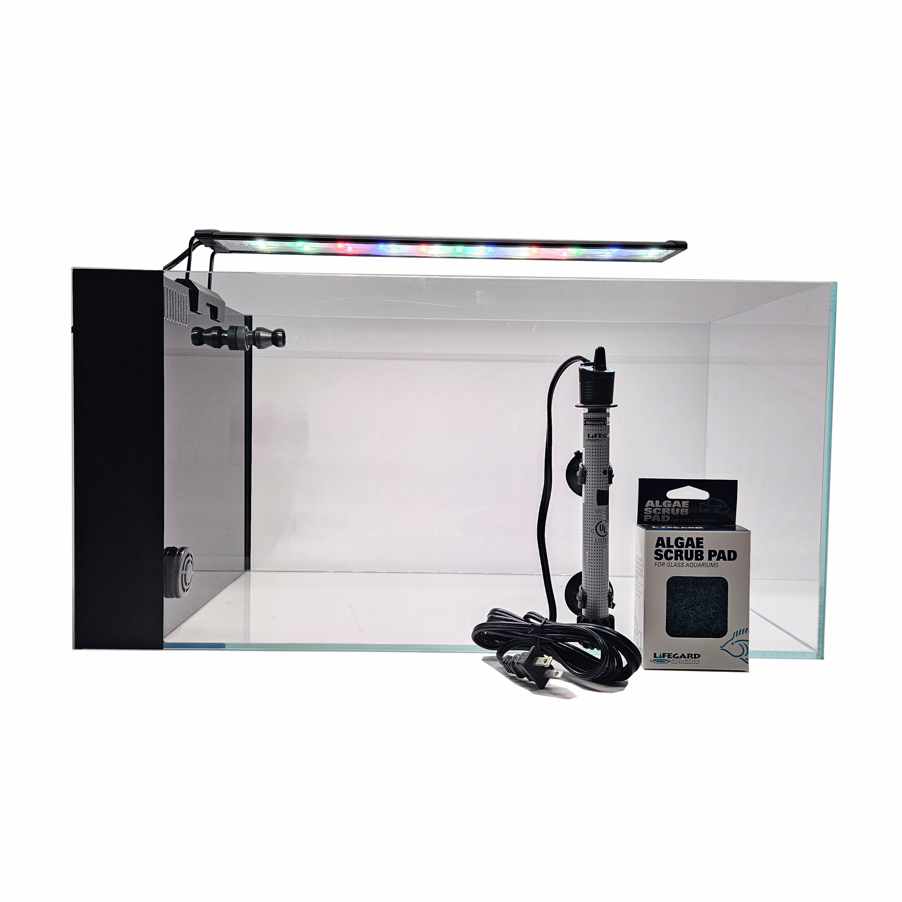 14 Gallon Ultra Low Iron Glass CRYSTAL Aquarium with Built in Side Filter