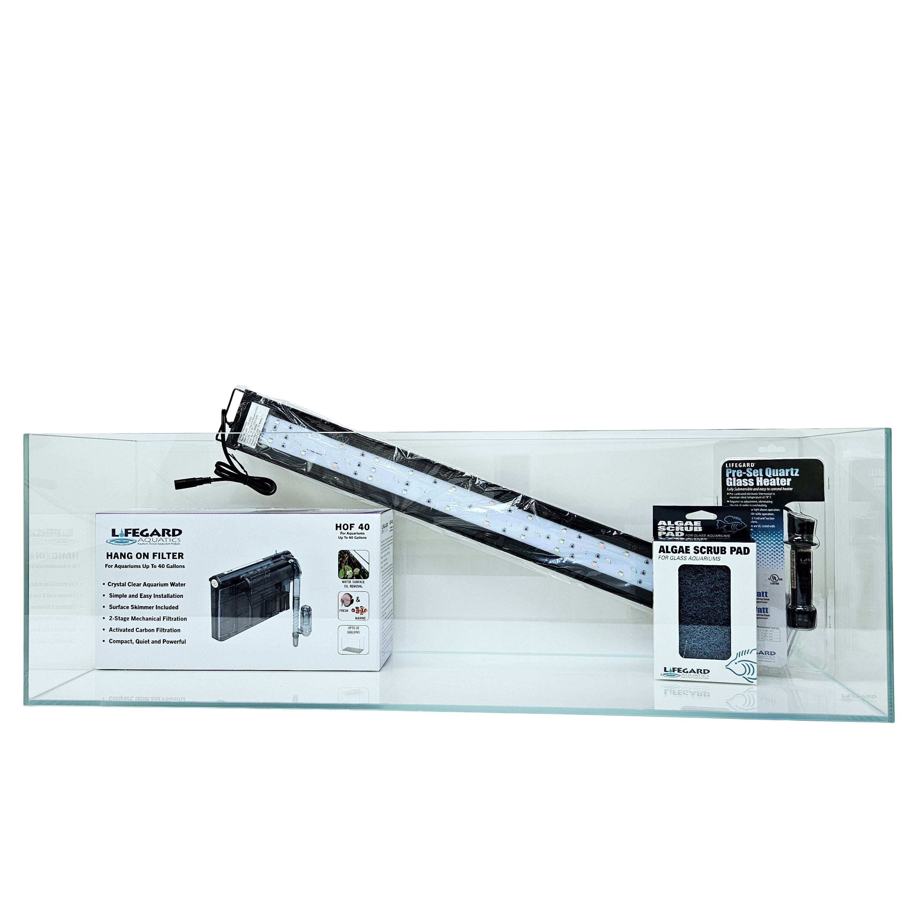 22 Gallon Ultra Low Iron Bookshelf Aquarium Kit 8mm (35.82