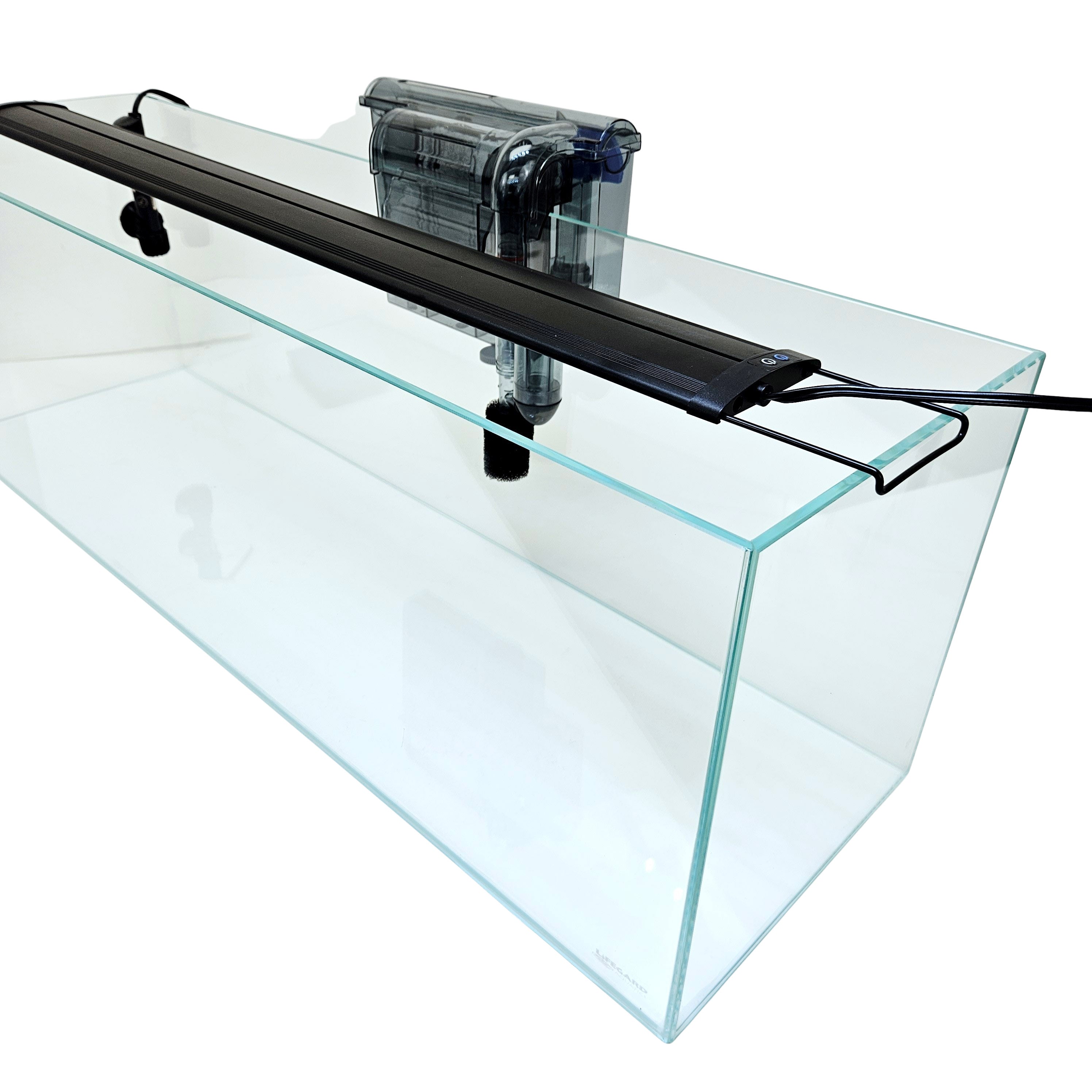 16 Gallon Ultra Low Iron Glass Bookshelf Aquarium Kit 6mm (33.85