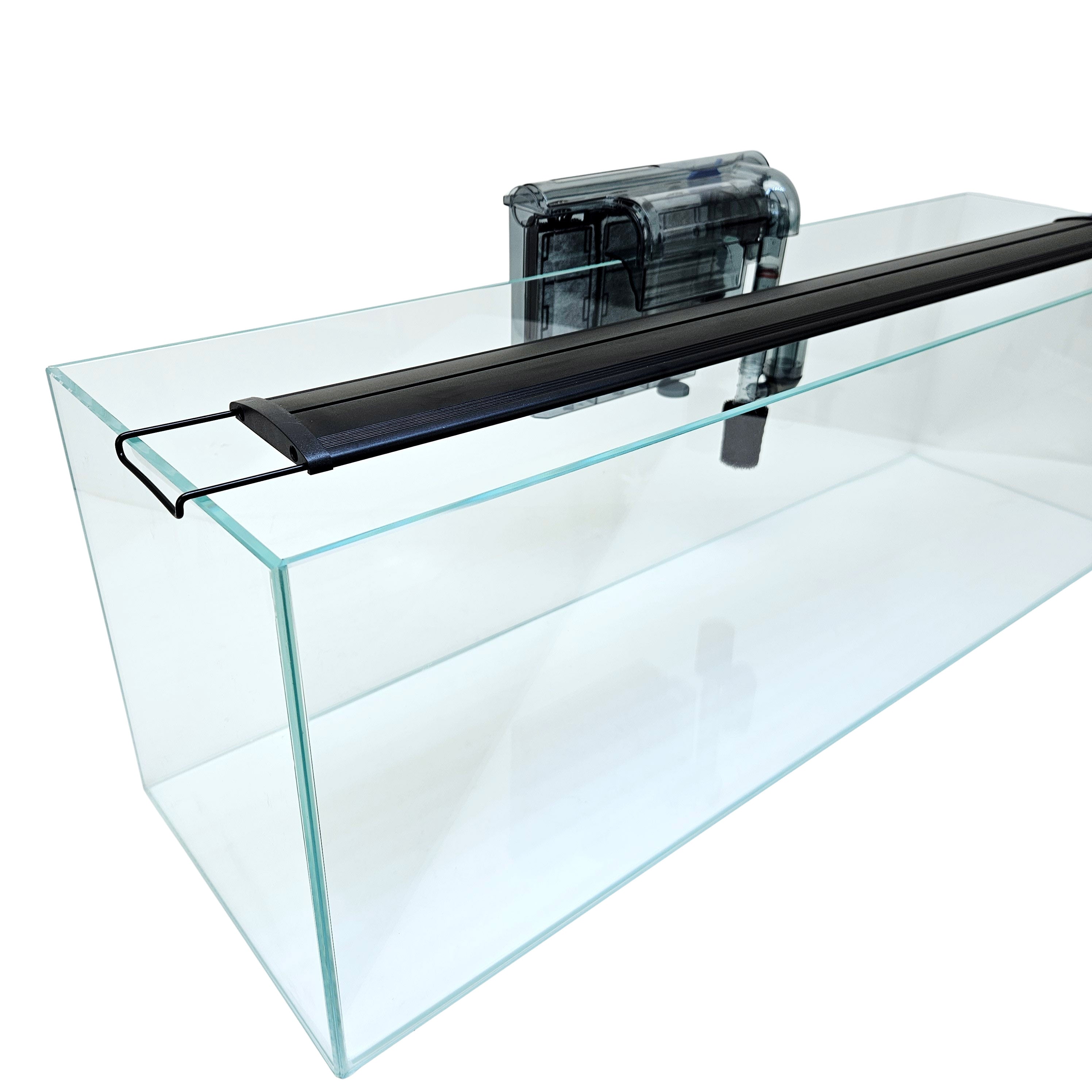16 Gallon Ultra Low Iron Glass Bookshelf Aquarium Kit 6mm (33.85