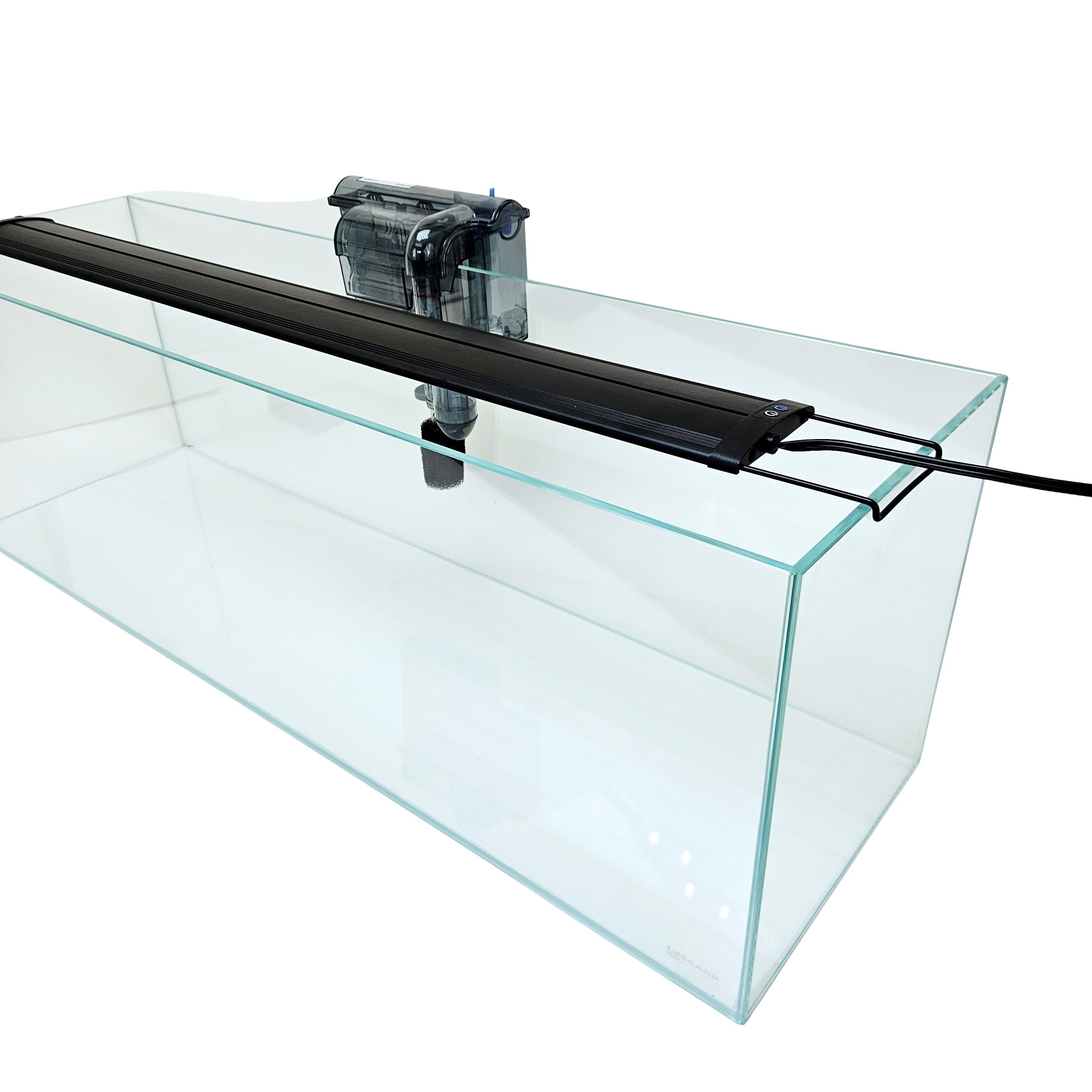 11 Gallon Ultra Low Iron Glass Bookshelf Aquarium Kit 5mm (31.88