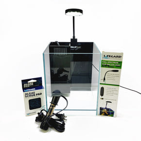2.65 Gallons All in One Betta Tank Kit with UL Listed Heater, Full Spectrum LED Light, Pump, Filter and Algae Pad