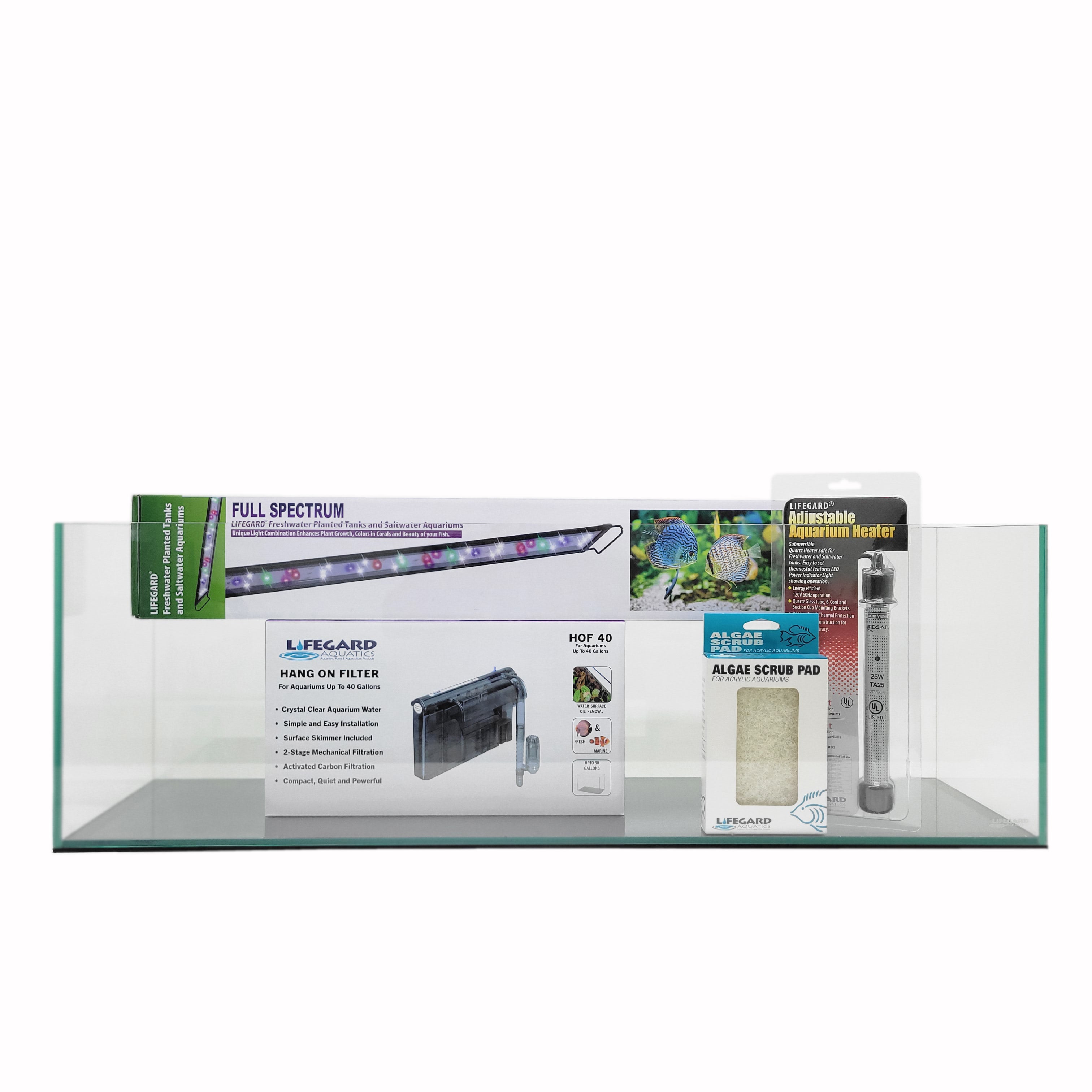 22 Gallon Clear Glass Bookshelf Aquarium Kit 8mm (35.82