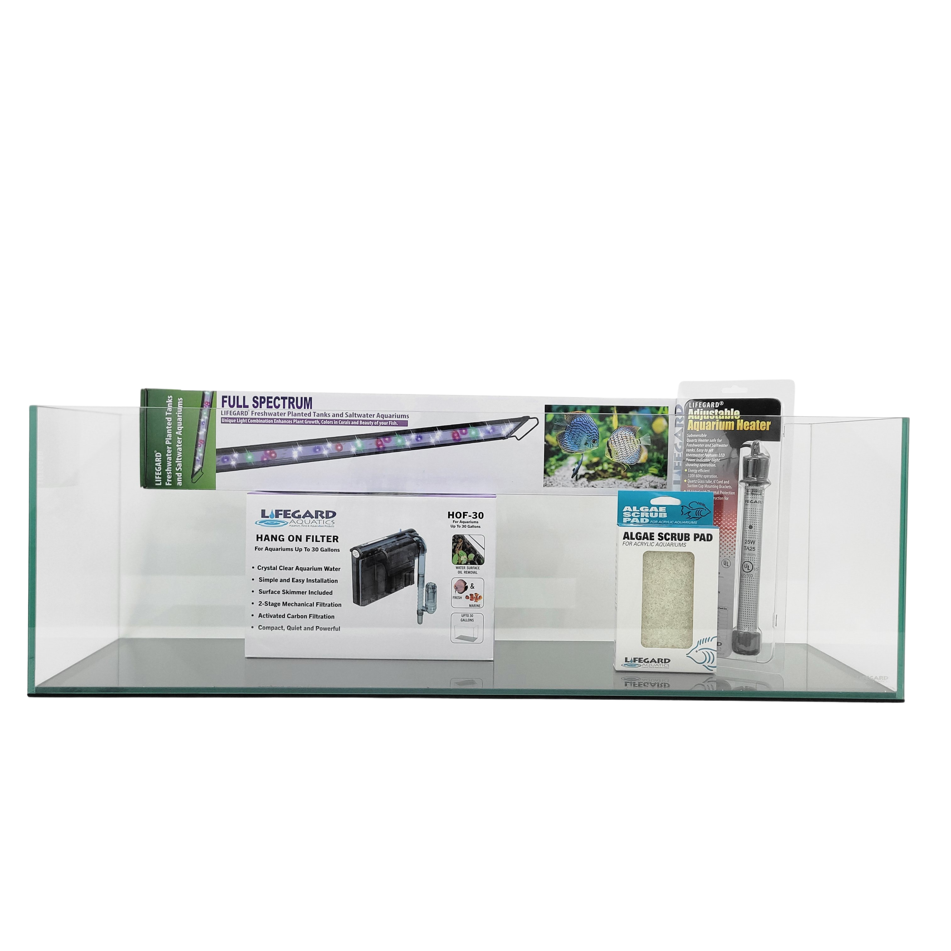 16 Gallon Clear Glass Bookshelf Aquarium Kit 6mm (33.85