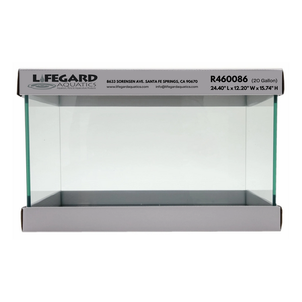 20 Gallon Rimless Clear Glass Aquarium 6mm 24.40 x12.20 x15.74 Lifegard Aquatics