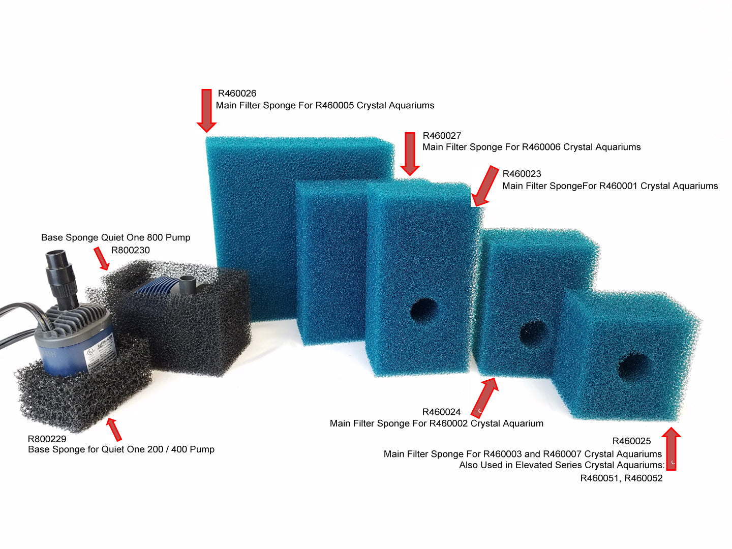 Mechanical Sponges for Crystal Aquarium Elevated Series 5 and 8 Gallon Betta Aquarium