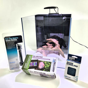 8.3 Gallons All in One Aquarium Kit with UL Listed Heater, Full Spectrum LED Light, Pump, Filter and Algae Pad