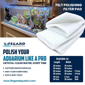 Felt Pad 30" x 30" - 4 Pack Roll  3/8" thick Aquarium Polishing Filter Pad