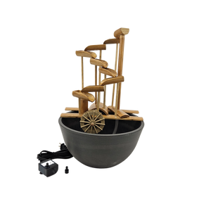 12" Bamboo Money Fountain with Plant Holder, Pot and Quiet One 100 Pump