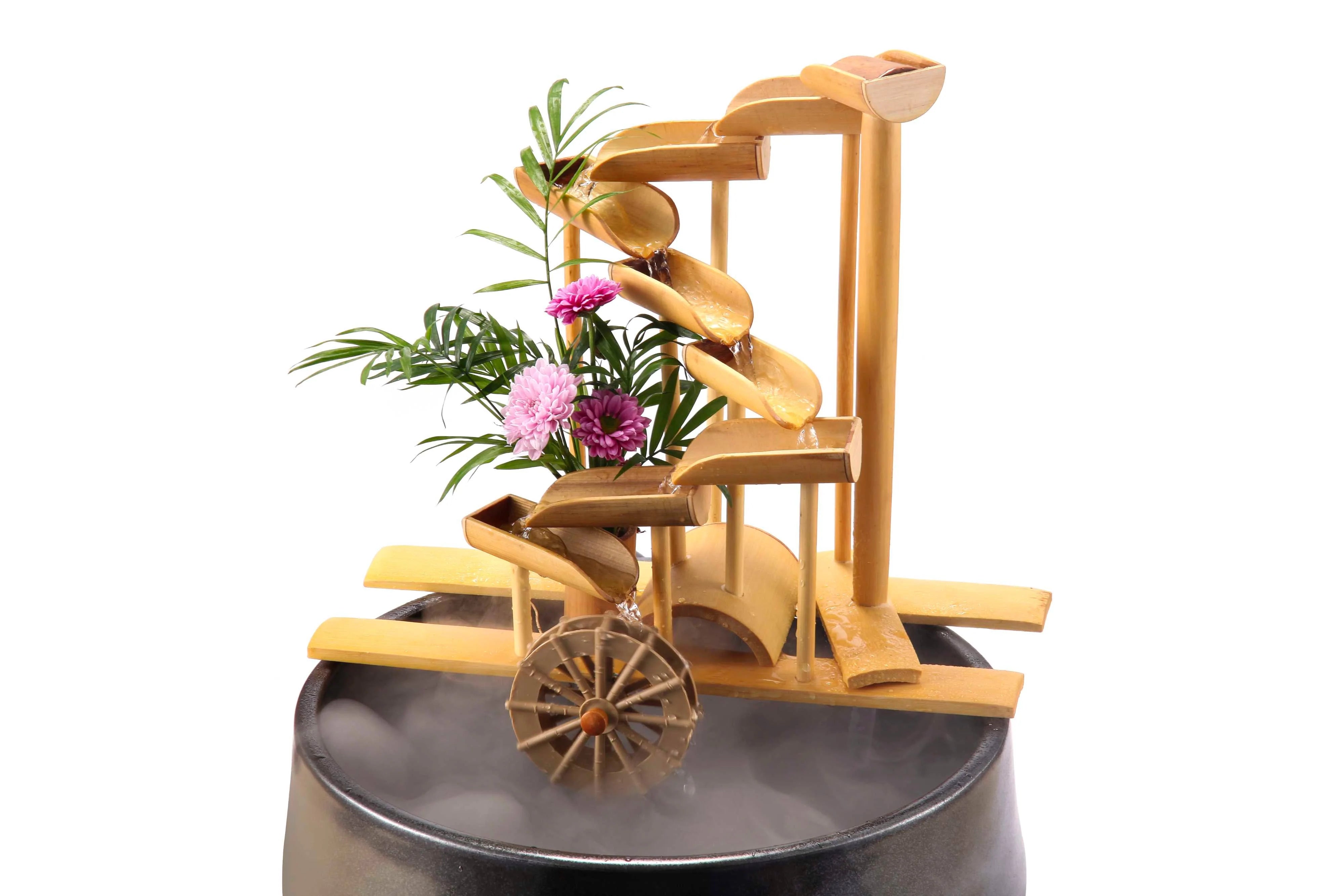 bamboo money plant in water 12" Bamboo Money Fountain with Plant Holder, Pot and Quiet One 100 Pum