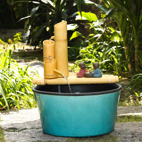12" Bamboo 3-Tier Fountain and Quiet One 100 Pump