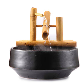 8" Bamboo Rocking Fountain, Pot and Quiet One 100 Pump