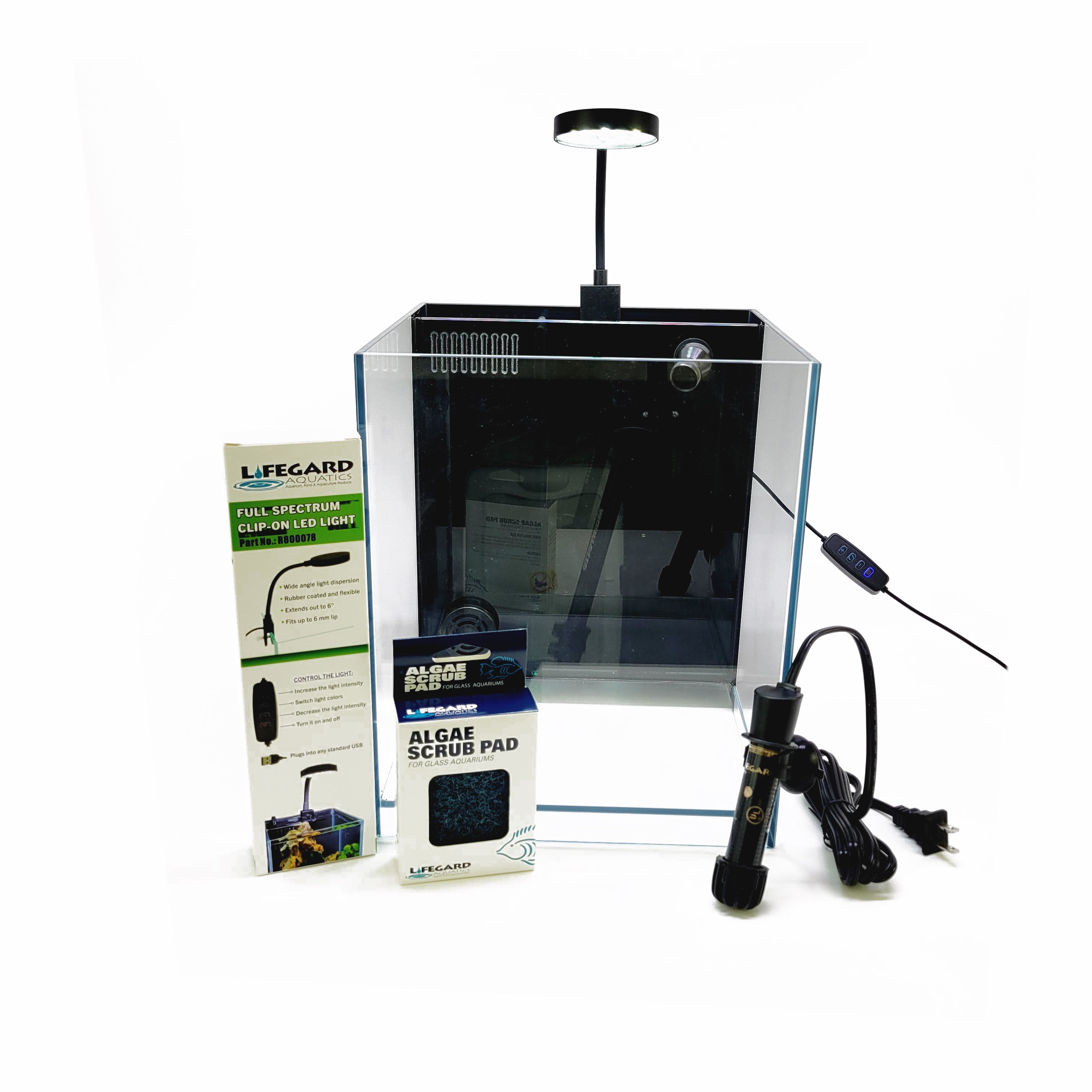 Lifegard Aquatics Low Iron Elevated Fish Aquarium Kit, 5-gal Lifegard Aquatics Low Iron Elevated Fish Aquarium Kit, 5-gal