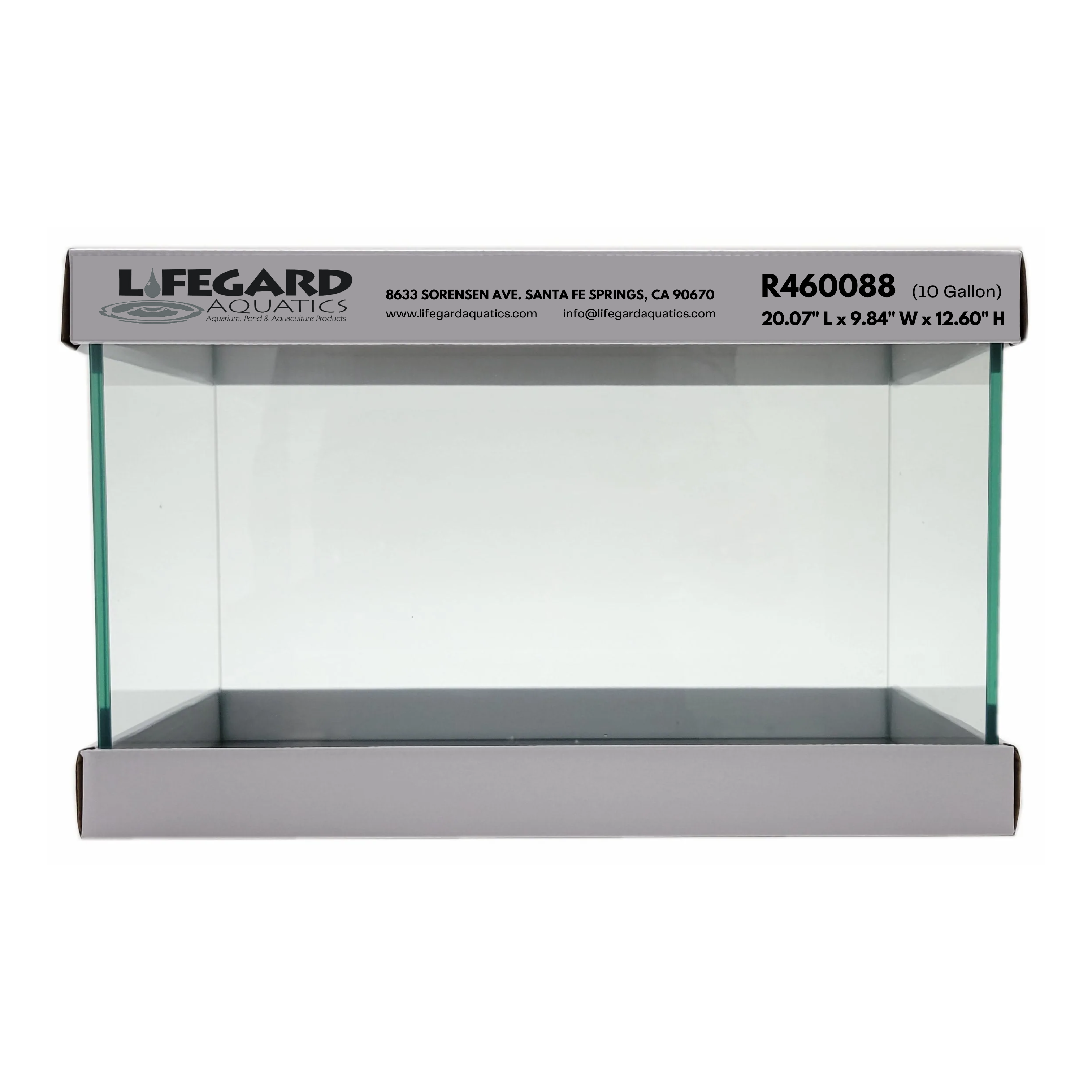 10 Gallon Rimless Clear Glass Aquarium 5mm (20.07x9.84x12.60