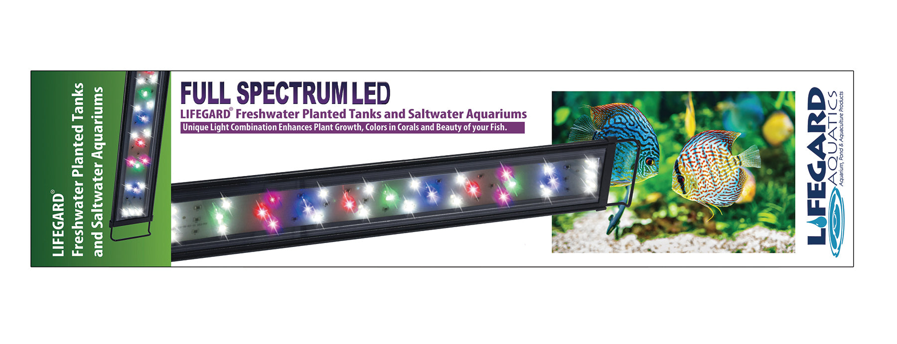 FULL SPECTRUM 36 LED Light Lumens: 1398 Lux: 2880 Watts: 30 - Lifegard  Aquatics