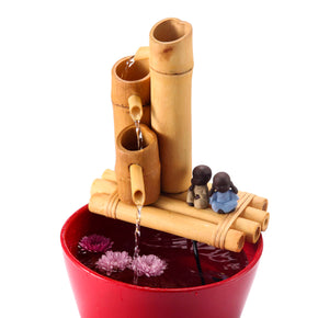 12" Bamboo 3-Tier Fountain and Quiet One 100 Pump